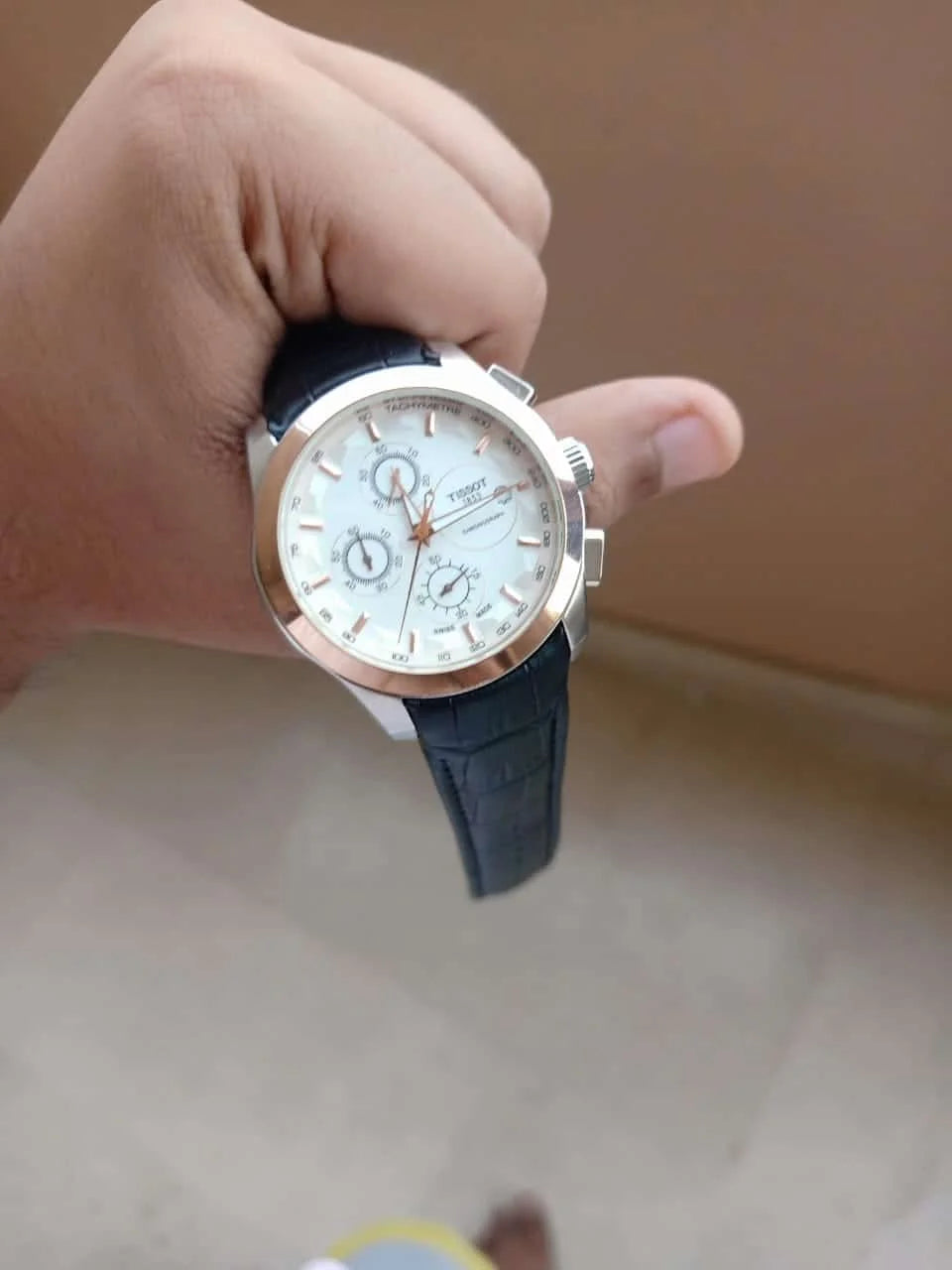 Tissot Black Strap With White Dial